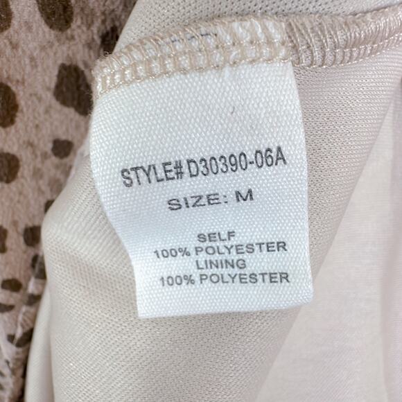 Altar'd State Dress Womens Medium Tan Brown Dot Boho Ruffle Tiered Flare Sleeve - Picture 7 of 13